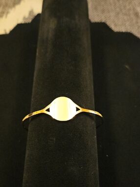 Gold Tone Signet Bangle Bracelet - Women Jewelry